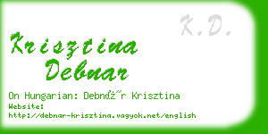 krisztina debnar business card